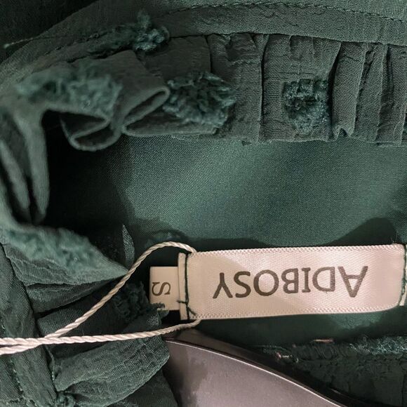 Adibosy new with tags chiffon green Swiss dot dress size small - Picture 3 of 7